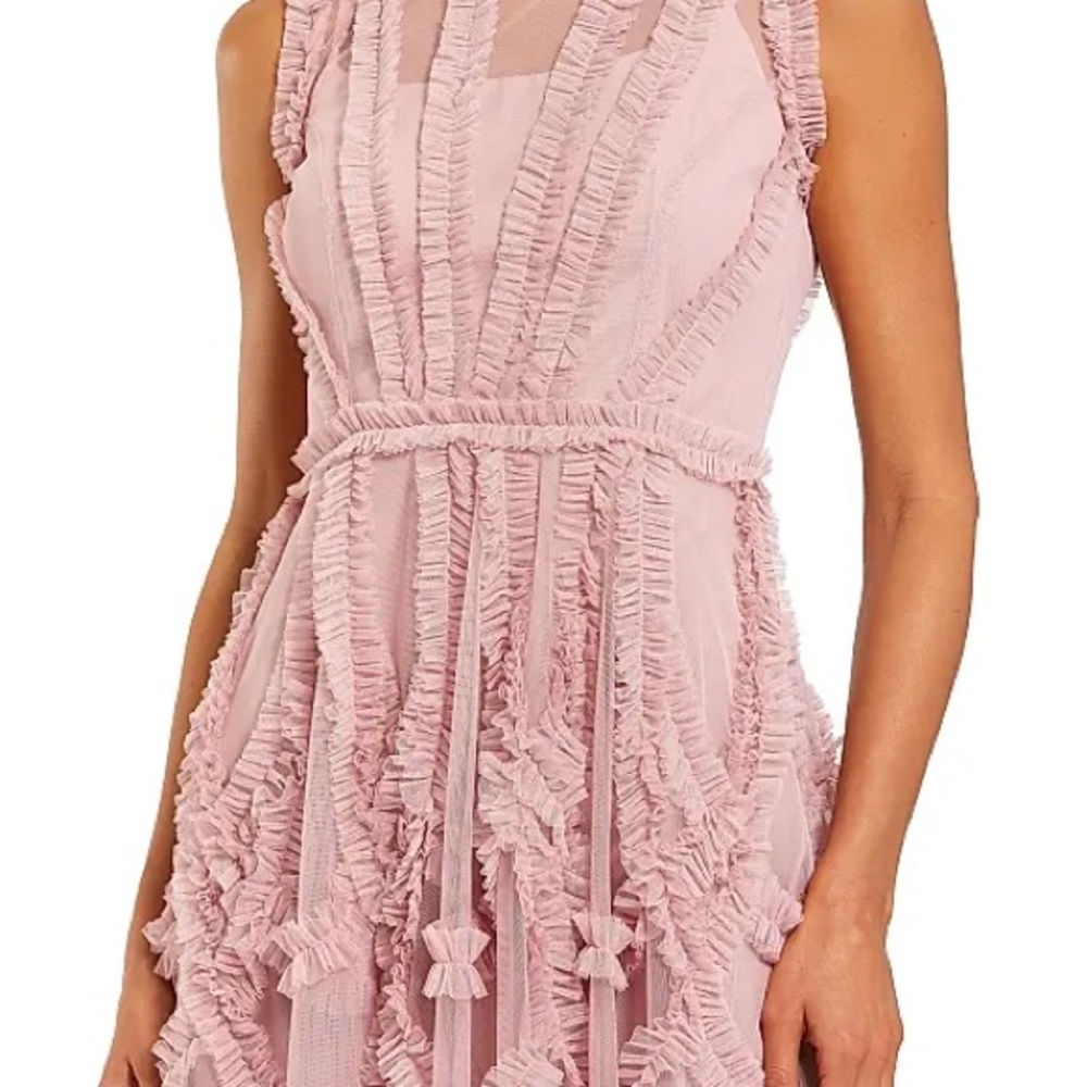 Mac Duggal Pink Ruffle Mini Dress